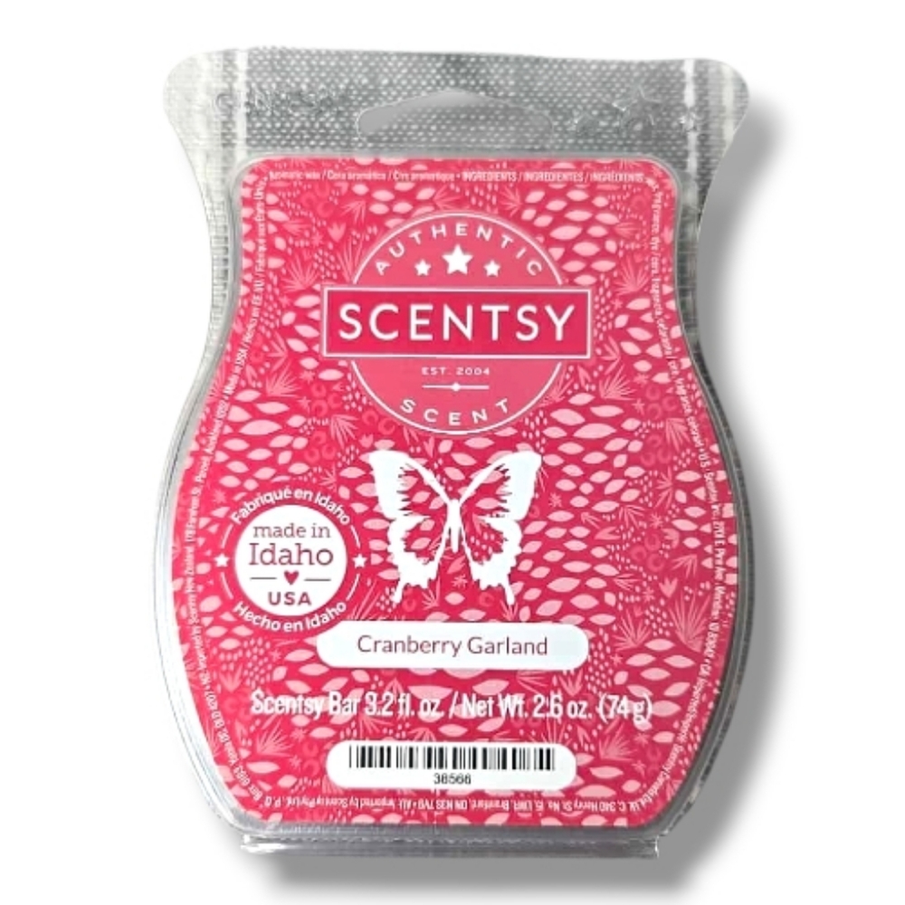 Scentsy Bar CRANBERRY GARLAND 3.2 oz Authentic scented wax - NEW